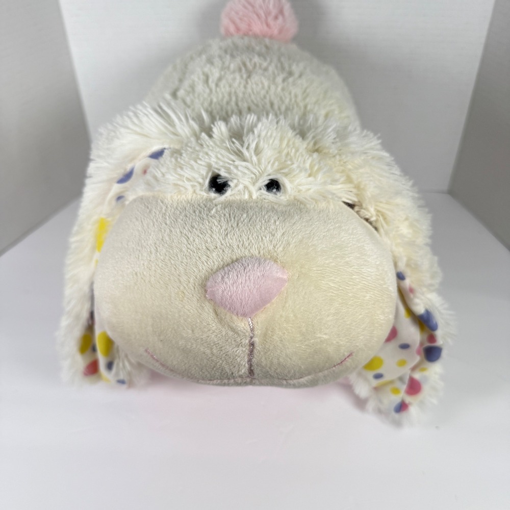 Pillow Pets Bunny Plush Cream pink bottom‎ Polka Dot floppy Ears Easter